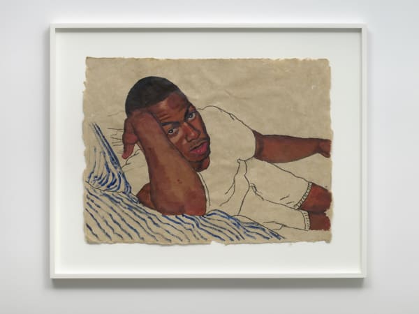 Raelis Vasquez Papi en 2002, 2020 Acrylic and charcoal on paper 18 x 24 inches