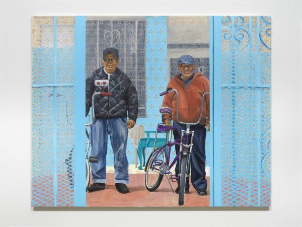 Danielle De Jesus Two men and their blue gate, 2021